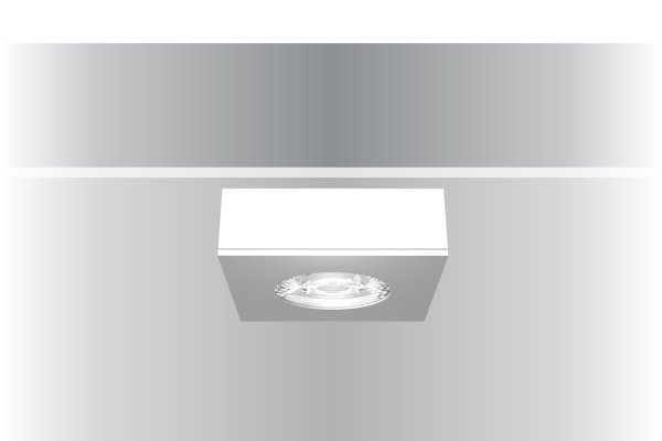 Synergy 21 LED Deckeneinbauspot Helios weiß, quadratisch, Aufputzrahmen