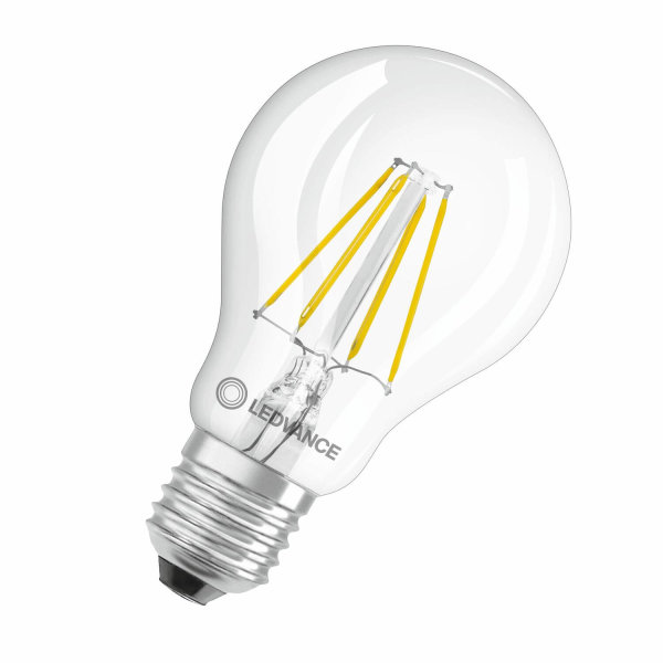 LEDVANCE LED CLASSIC A 4W 827 klar E27 Lampe 470lm 2700K warmweiss wie 40W 4099854069697
