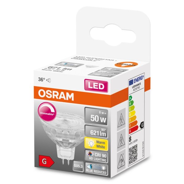 OSRAM LED Spot Strahler MR16 Superstar Plus GU5.3 8W 621lm warmweiss