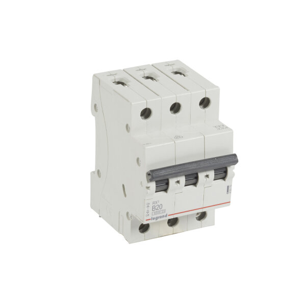 Legrand RX3 Leitungsschutzschalter, Schutzschalter, B-Charakteristik, 20A, 3-polig, 6000A, 400VAC, 3TE, 4 Stück, 419170
