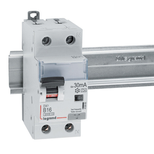 Legrand DX3 FI/LS-Schalter B-Charakteristik, 16A, 1P+N, 6kA, 30mA, Typ A, 230VAC, 2 Teilungseinheiten, 410965