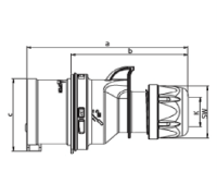 CEE Drehstromstecker Stecker Turbo Shark 400V 16A IP44...