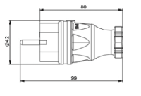 Stecker Schutzkontaktstecker Gummi 2xErdung IP44 PCE 0521-sr