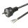 ISOLED Schutzkontakt-Stecker schwarz, 1,5m, lose Kabelenden