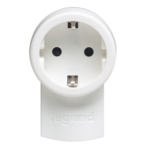 Legrand Schutzkontakt-Stecker mit Steckdose, Doppelfunktionsstecker, Deutscher Standard, 2P + E, 16A Weiß/Grau, 050462