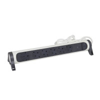 Legrand Drehbare Steckdosenleiste 6x Steckdose, SPD, 1,5m Kabel weiss-schwarz 694509