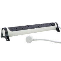 Legrand Drehbare Steckdosenleiste 6x Steckdose, SPD, 1,5m Kabel weiss-schwarz 694509