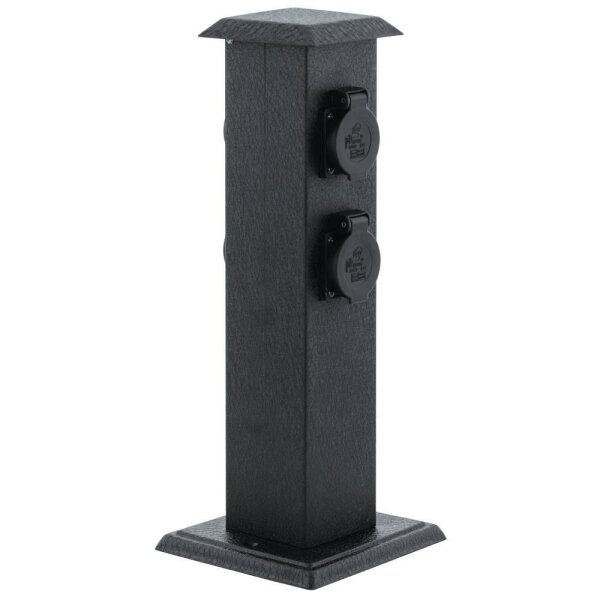 Eglo 93426 PARK 4 Steckdosensäule 110x110mm Schwarz IP44