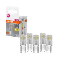 5er Pack OSRAM LED Lampe BASE PIN G9 1.9W 827 Clear G9...