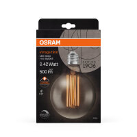OSRAM LED Lampe Vintage 1906 CLASSIC SLIM Filament Globe 11W 818 Smoke E27 Dimmbar Warmweiss 4058075761391