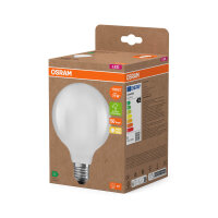 OSRAM LED Lampe LAMPS ENERGY CLASS A höchste Energieeffizienzklasse A Filament CLASSIC Globe 5W 827 Frosted E27 Warmweiss 4058075839540