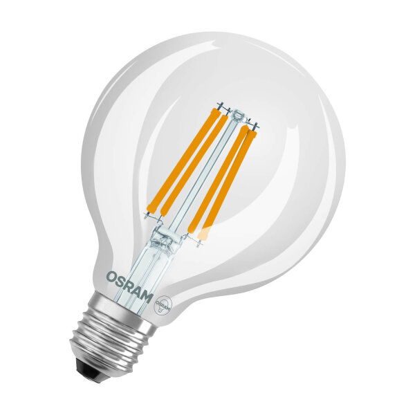 OSRAM LED Lampe LAMPS ENERGY CLASS A höchste Energieeffizienzklasse A Filament CLASSIC Globe 3.8W 827 Clear E27 Warmweiss 4099854235436