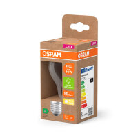 OSRAM LED Lampe LAMPS ENERGY CLASS A höchste Energieeffizienzklasse A Filament CLASSIC A 2.2W 827 Clear E27 Warmweiss 4099854236129