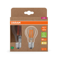 2er Pack OSRAM LED Lampe LAMPS ENERGY CLASS A höchste Energieeffizienzklasse A Filament CLASSIC A 7.2W 827 Clear E27 Warmweiss 4099854253706