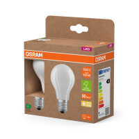 2er Pack OSRAM LED Lampe LAMPS ENERGY CLASS A höchste Energieeffizienzklasse A Filament CLASSIC A 7.2W 827 Frosted E27 Warmweiss 4099854253775