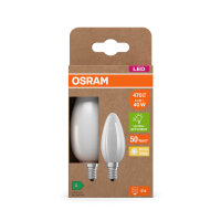 2er Pack OSRAM LED Lampe CLASSIC B höchste Energieeffizienzklasse A 2.2W 827 Frosted E14 Warmweiss 4099854253805