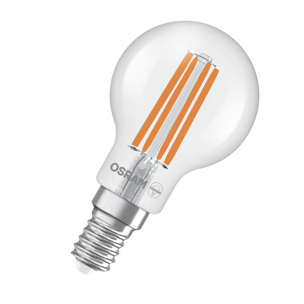 OSRAM LED Lampe CLASSIC P höchste Energieeffizienzklasse A 2.2W 827 Clear E14 Warmweiss 4099854255168