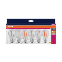 6er Pack OSRAM LED Lampe VALUE CLASSIC A 6.5W 827 Clear E27 Warmweiss 4058075845664