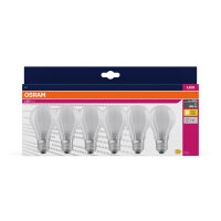 6er Pack OSRAM LED Lampe Retrofit CLASSIC A 6.5W 827 Frosted E27 Warmweiss 4058075845688