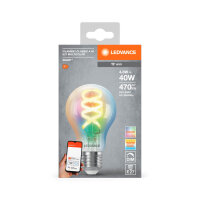 LEDVANCE LED Lampe SMART+WIFI Filament Classic RGBTW E27 Dimmbar RGBTW Farbwechsel / steuerbare Lichtfarbe 4058075777859