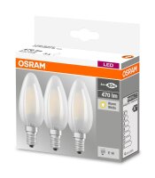 Osram 3er-Pack E14 LED Kerze Base Classic 4,0W 470Lm Glas...