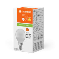 LEDVANCE LED CLASSIC P 4.9W 827 gefrostet E14 Lampe 470lm...