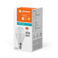LEDVANCE LED CLASSIC 7.5W 827 gefrostet E14 Lampe 806lm...