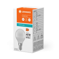 LEDVANCE LED CLASSIC 4.9W 840 gefrostet E14 Lampe 470lm...