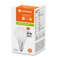 LEDVANCE LED CLASSIC 4.8W 827 gefrostet E14 Lampe 470lm...