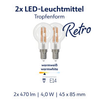 Müller Licht LED Lampe G45 Retro Tropfen E14 40W...