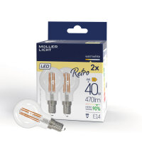 Müller Licht LED Lampe G45 Retro Tropfen E14 40W 470lm 2700K 575 401122