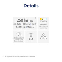 Müller Licht LED Lampe G45 Retro Tropfen E14 25W 250lm 2700K 575 401121