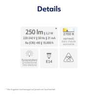 Müller Licht LED Lampe Retro Kerze E14 25W 250lm 2700K DUO 401119