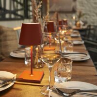 SIGOR 4547701 Akku-Tischleuchte Nuindie mini 25cm feuerrot rund 2,2W FlexMood 2200K/2700K IP54 Ra85 dimmbar