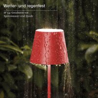 SIGOR 4547701 Akku-Tischleuchte Nuindie mini 25cm feuerrot rund 2,2W FlexMood 2200K/2700K IP54 Ra85 dimmbar