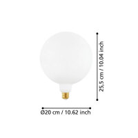 EGLO Vintage Spezial E27 LED große Globe Lampe G200 4W 2700K warmweiss dimmbar