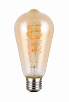 Trio Kolben LED Lampe E27  7W ⌀6,4cm dimmbar Amber warmweiss