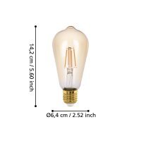 Eglo 12222 LED E27 Leuchtmittel 1x4,9W Ø64mm Fernbedienung warmweiss dimmbar