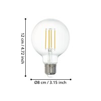 Eglo 12228 LED E27 Leuchtmittel 1x6W Ø80mm Fernbedienung warmweiss dimmbar