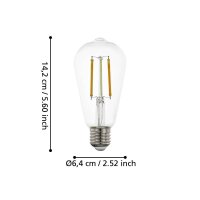 Eglo 12236 LED E27 Leuchtmittel 1x6W Ø64mm...