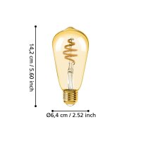 Eglo 12242 LED E27 Leuchtmittel 1x4,9W Ø64mm Fernbedienung CCT steuerbare Lichtfarbe dimmbar