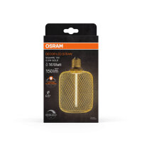 OSRAM LED Designleuchte DECOR STRAW Filament LAMP IN METAL HOUSING 3.5W 818 E27 Dimmbar Warmweiss 4058075840188