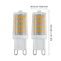 Eglo 110154 LED G9 2-fach Leuchtmittel 2x3W Ø16mm...