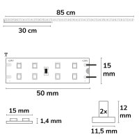 ISOLED LED T5/T8 Umrüstplatine 830, 85cm, MiniAMP, 136 LED, 24V, 14W, 170 lm/W, warmweiß, dimmbar