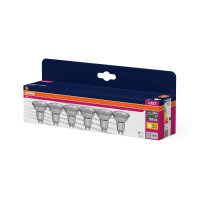 6er Pack OSRAM LED Spot, Strahler VALUE PAR16 4.3W 827 GU10 Warmweiss 4099854334443