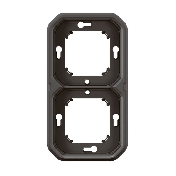 Legrand PLEXO New Feuchtraum Unterputz Tragrahmen Tragring, 2-fach, horizontal und vertikal anthrazit 069607L