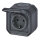 Legrand PLEXO New Feuchtraum Aufputz Steckdose inklusive Klappdeckel, Berührungsschutz, Steckklemmen, 16 Ampere IP44 anthrazit 069799L