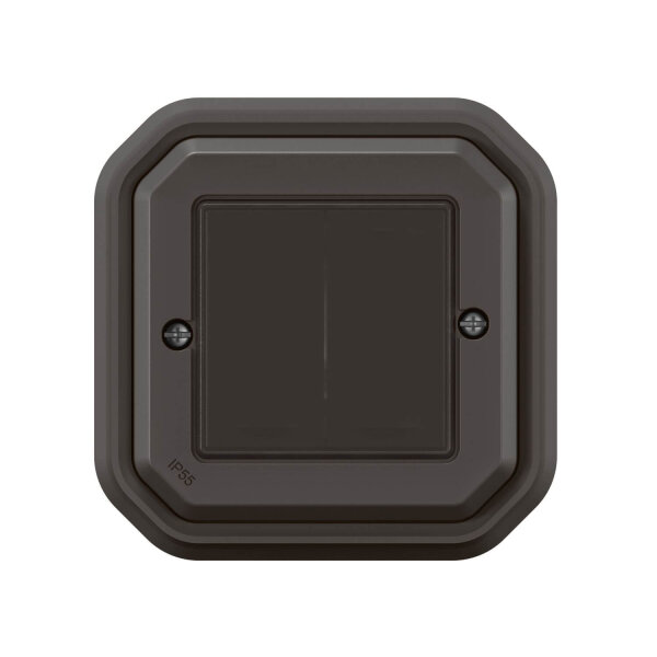 Legrand PLEXO New Feuchtraum Connected-Smart-Home-Doppelschalter, Wandsender, Aufputz Schalter, An-Aus, Home+Control-App, IP55 wasserfest, stoßfest, anthrazit 069836L