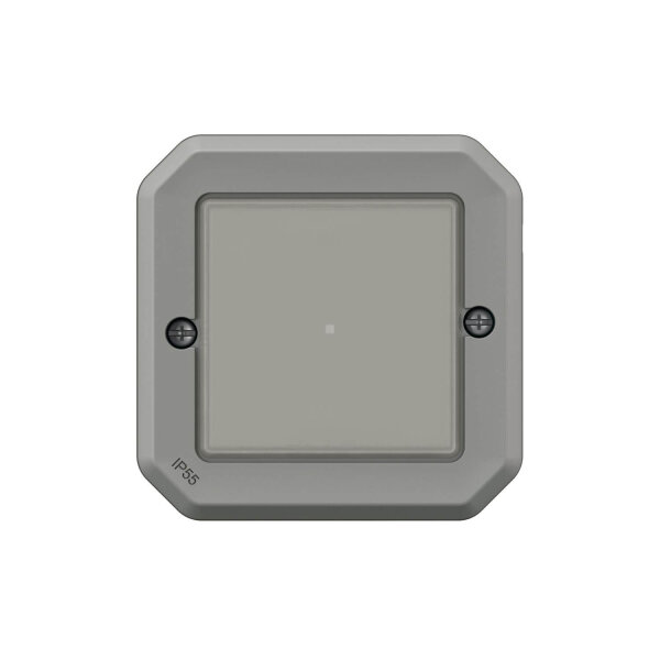 Legrand PLEXO New Connected Feuchtraum Lichtschalter, Smart-Home, Aufputz Schalter, mit Neutralleiter, Home+Control-App, IP55 grau, 069876L