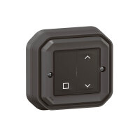Legrand PLEXO New Connected Feuchtraum Rollladenschalter, Smart-Home, Aufputz Schalter, kabellos, batterielos, Home+Control-App, IP55 wasserfest, stoßfest anthrazit 069883L